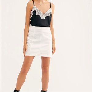 Free People White Mini Skirt